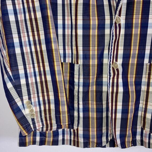 DANIEL CREMIEUX sz L 100% Cotton Madras Plaid Jacket Classic Breathable - Picture 2 of 8